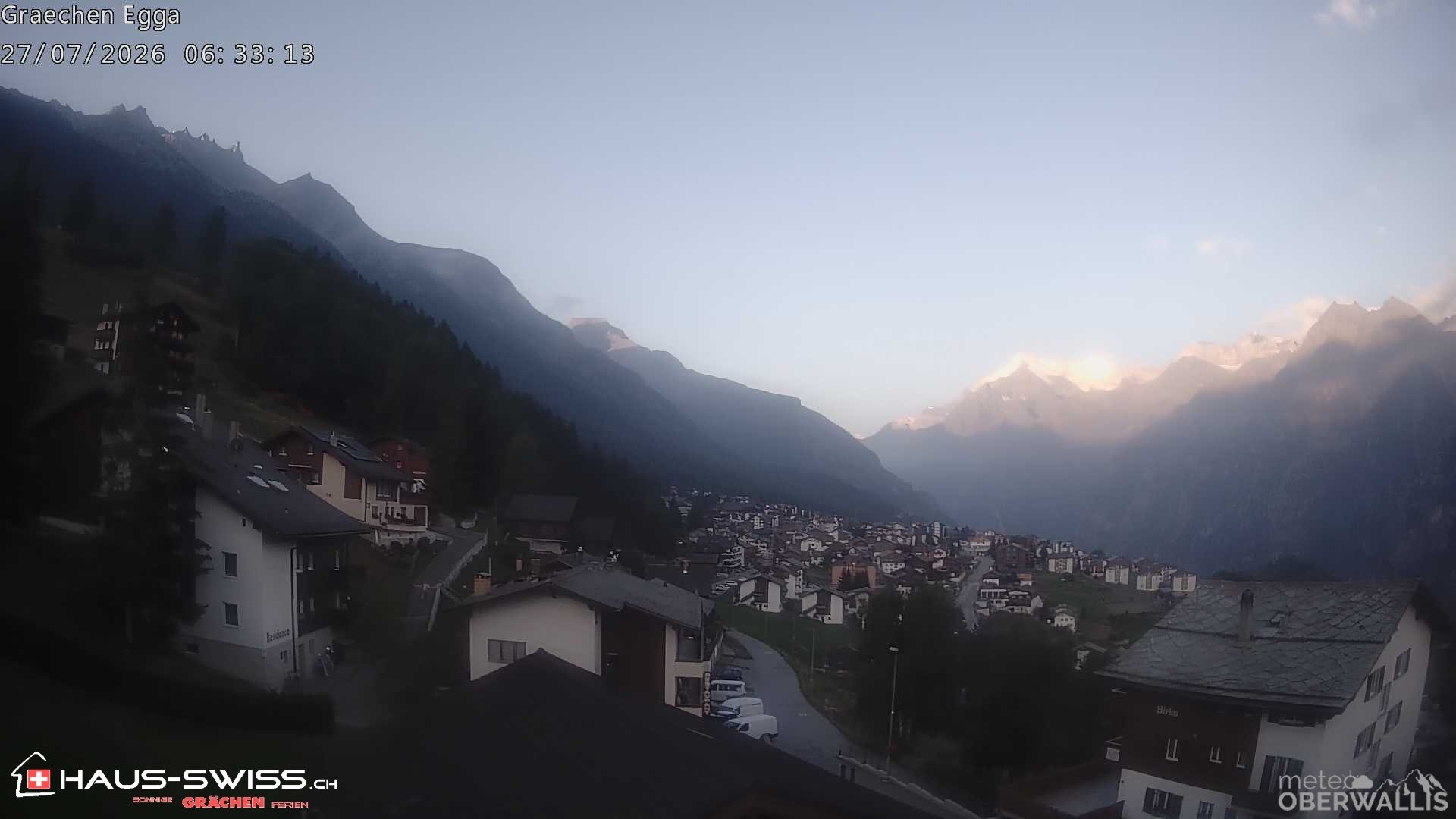 Archiv Foto Webcam Egga - Blick nach Grächen