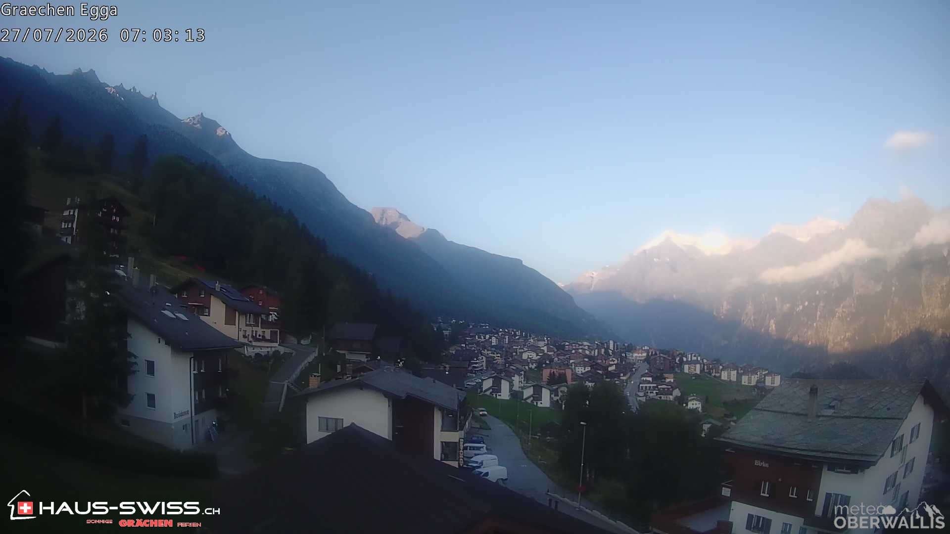 Archiv Foto Webcam Egga - Blick nach Grächen