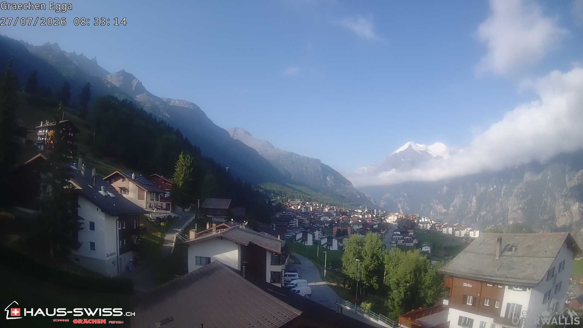 Archiv Foto Webcam Egga - Blick nach Grächen