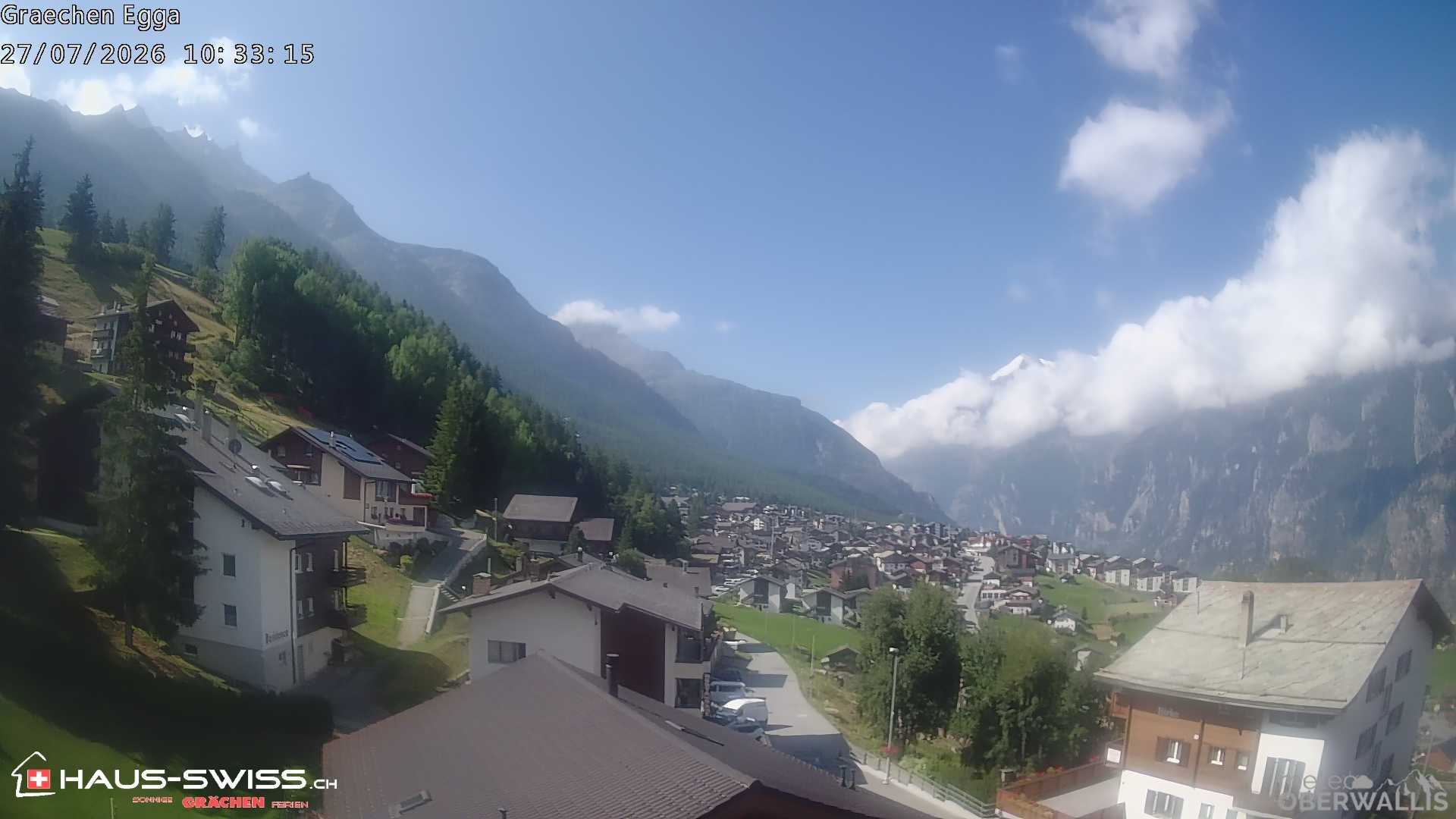 Archiv Foto Webcam Egga - Blick nach Grächen
