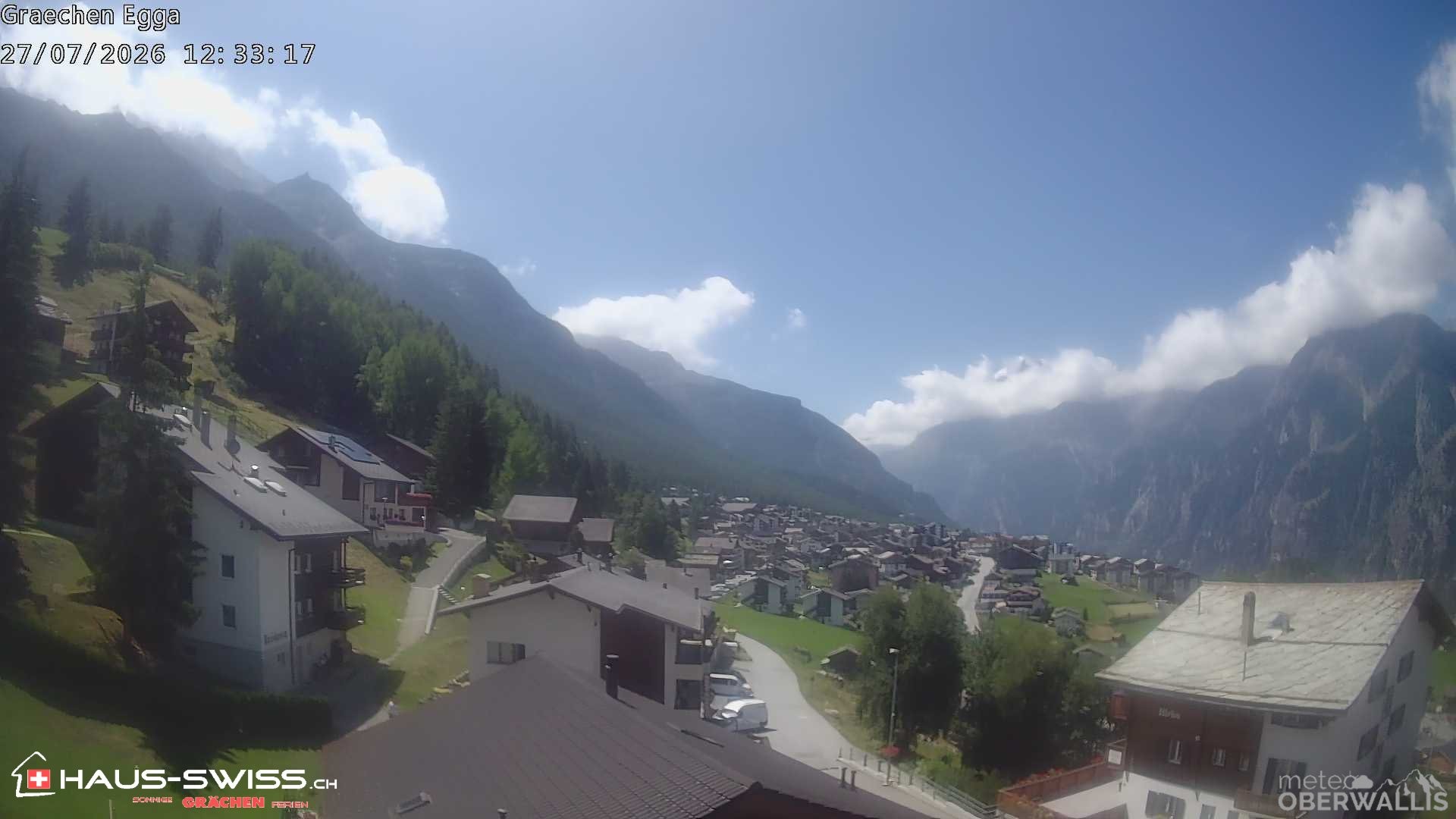 Archiv Foto Webcam Egga - Blick nach Grächen
