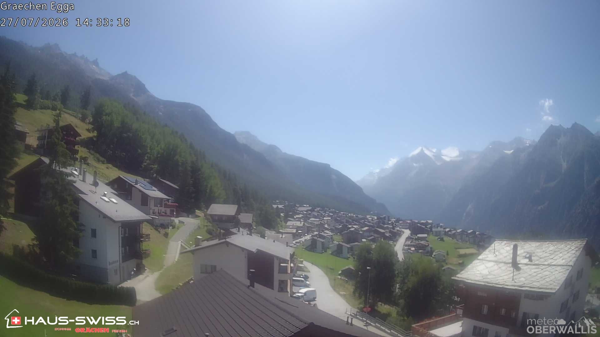 Archiv Foto Webcam Egga - Blick nach Grächen