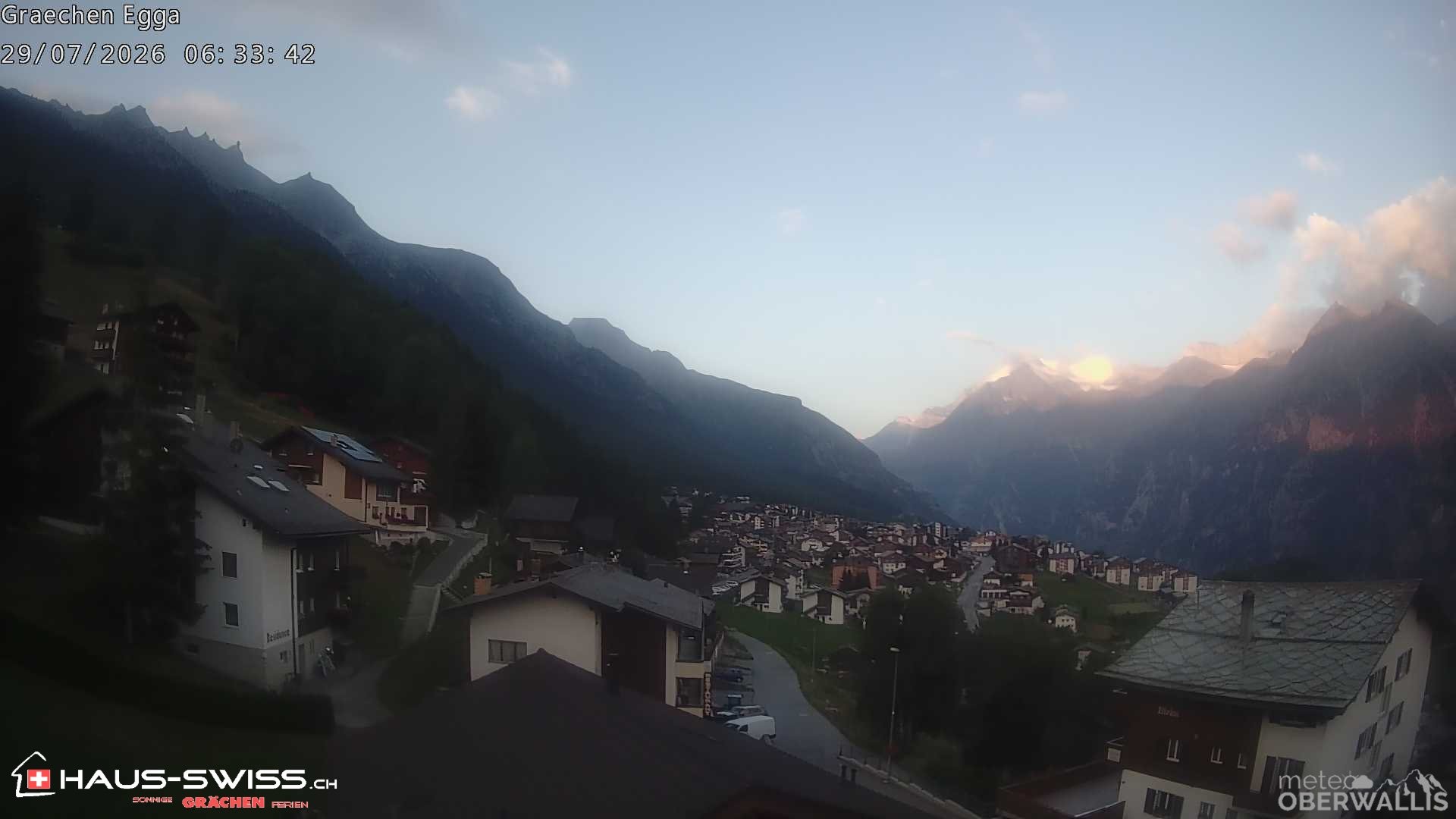 Archiv Foto Webcam Egga - Blick nach Grächen