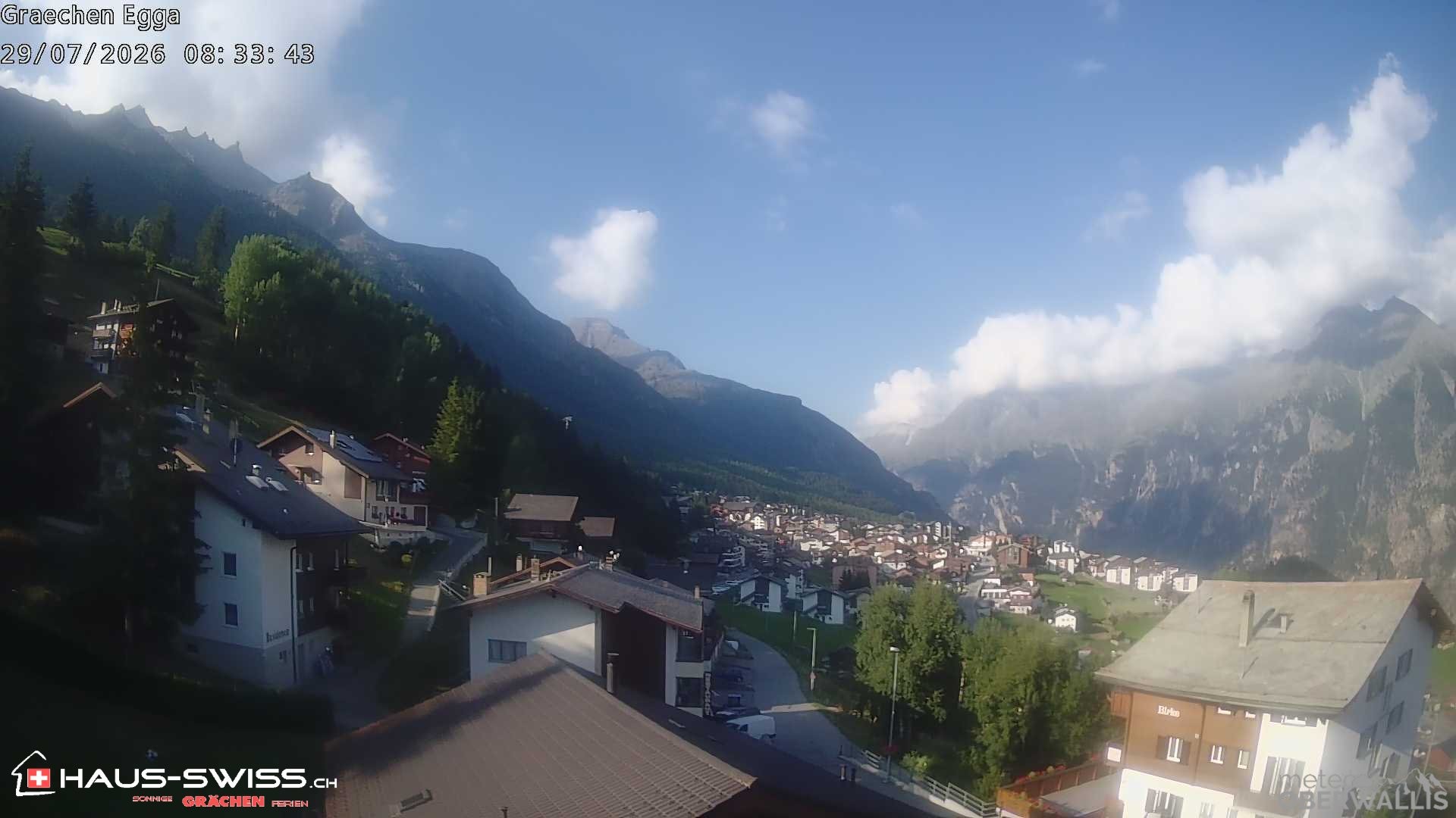 Archiv Foto Webcam Egga - Blick nach Grächen