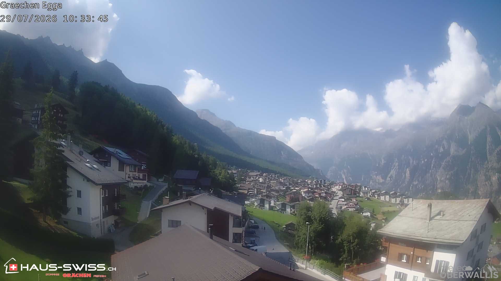 Archiv Foto Webcam Egga - Blick nach Grächen