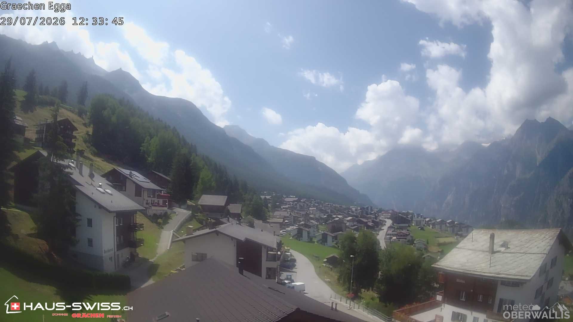 Archiv Foto Webcam Egga - Blick nach Grächen
