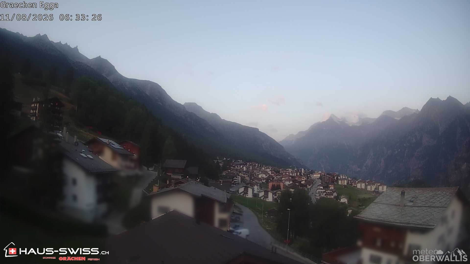 Archiv Foto Webcam Egga - Blick nach Grächen