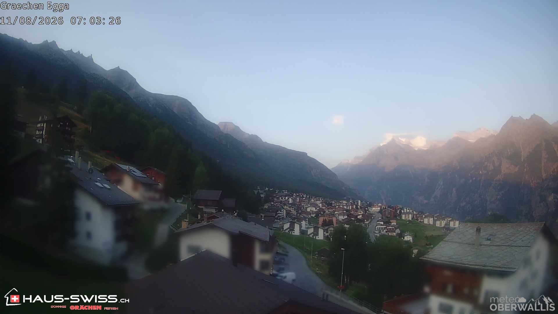 Archiv Foto Webcam Egga - Blick nach Grächen