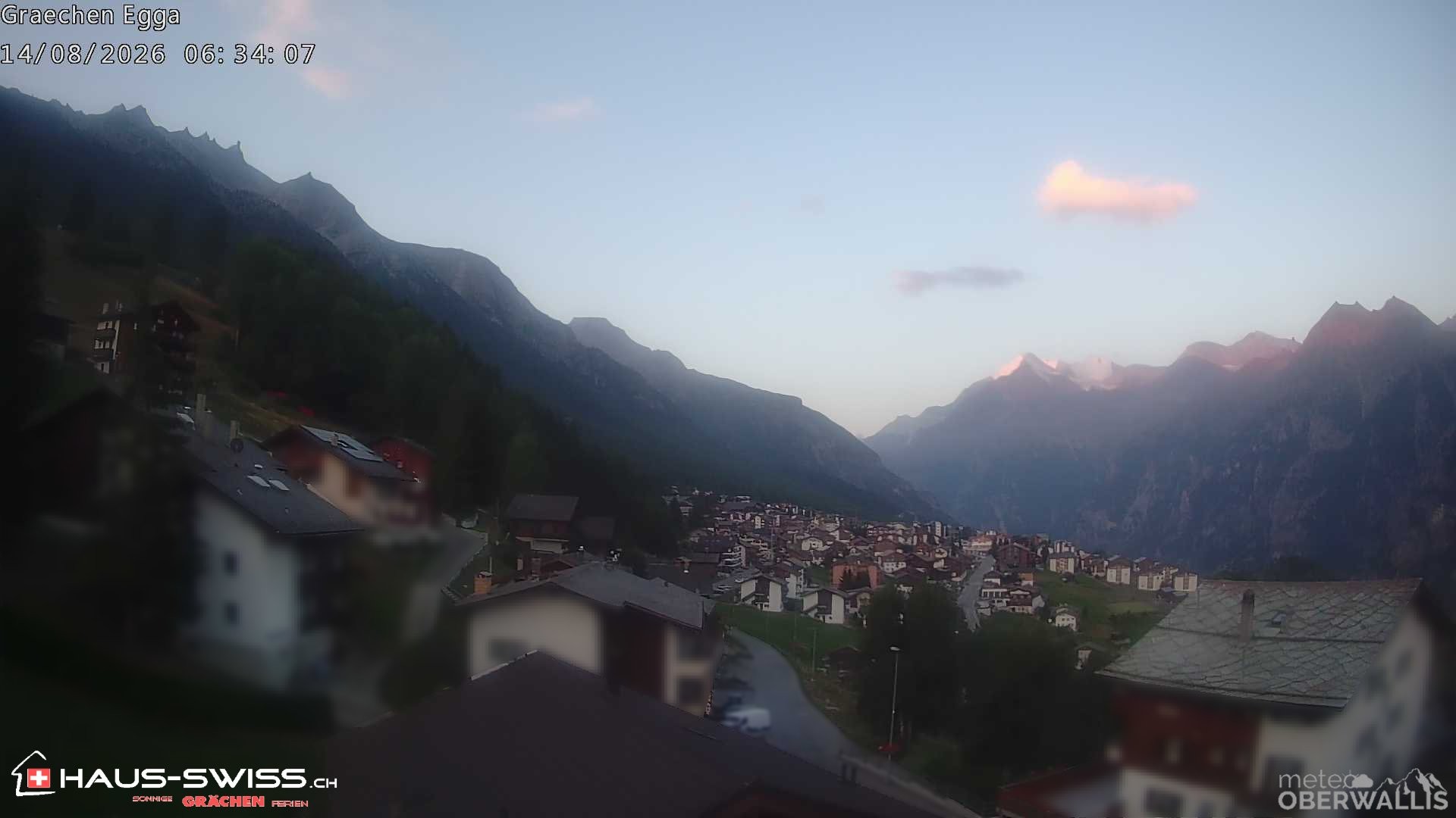 Archiv Foto Webcam Egga - Blick nach Grächen