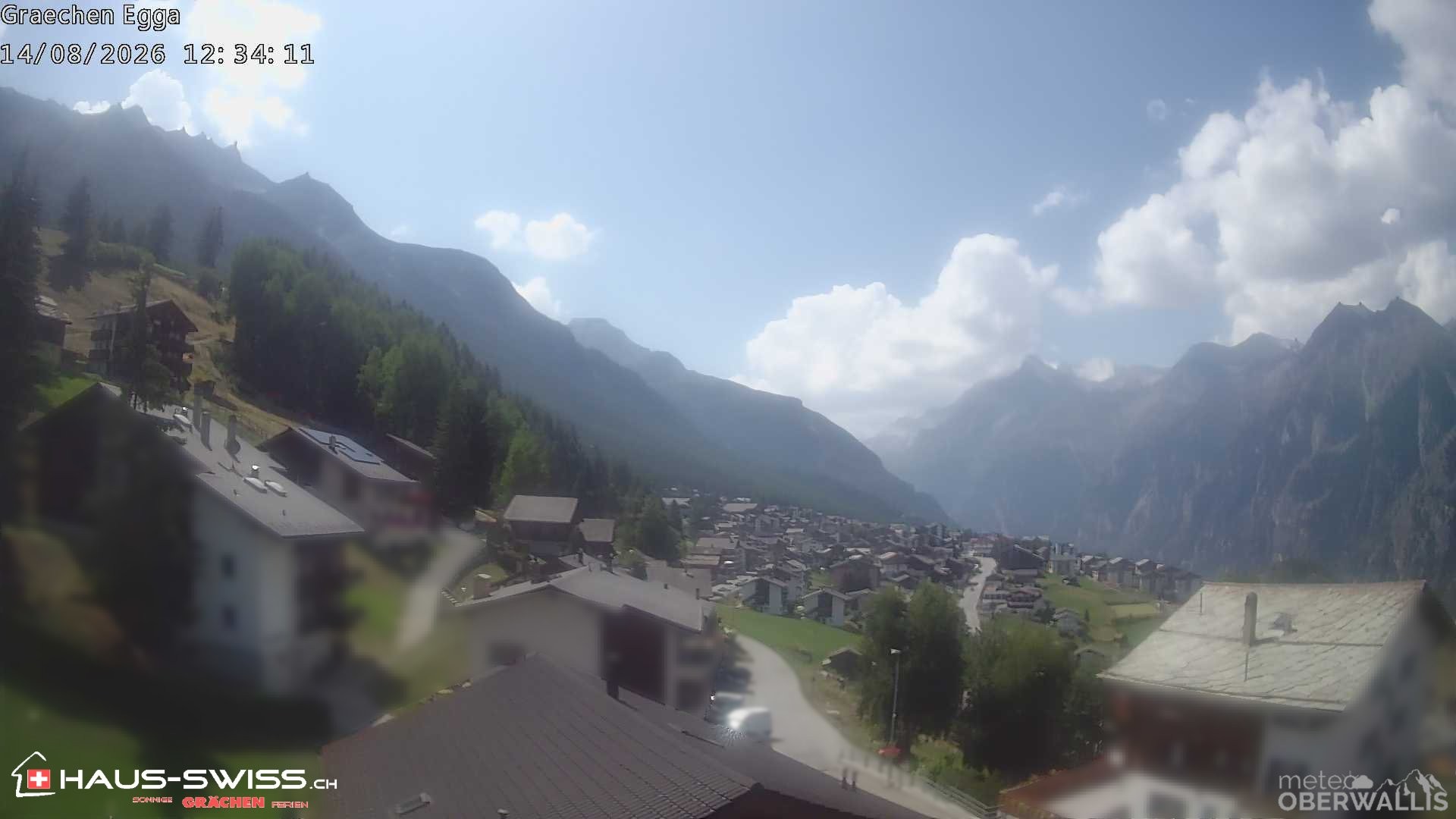Archiv Foto Webcam Egga - Blick nach Grächen