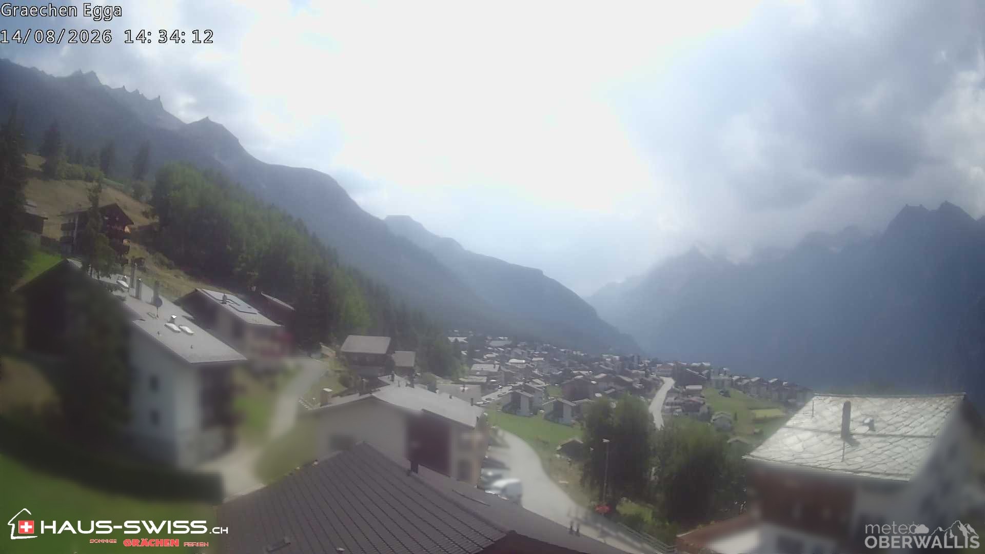 Archiv Foto Webcam Egga - Blick nach Grächen