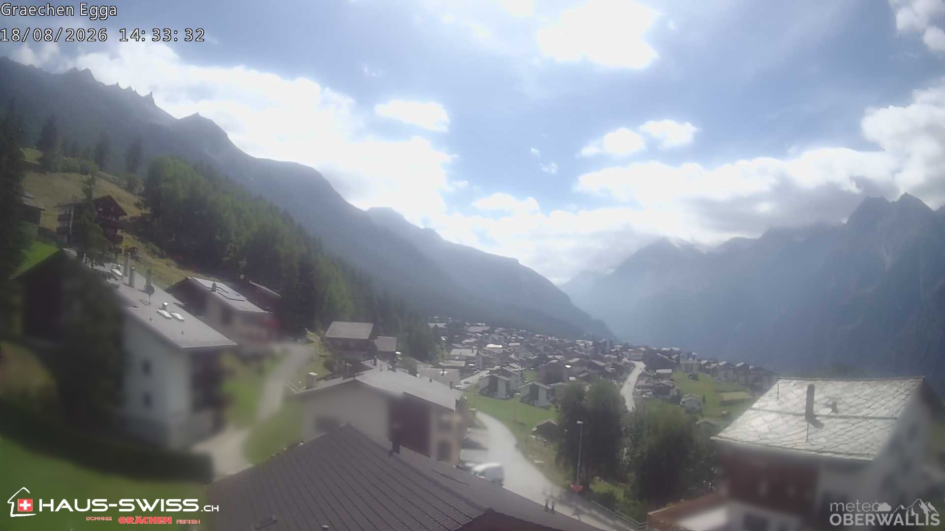 Archiv Foto Webcam Egga - Blick nach Grächen