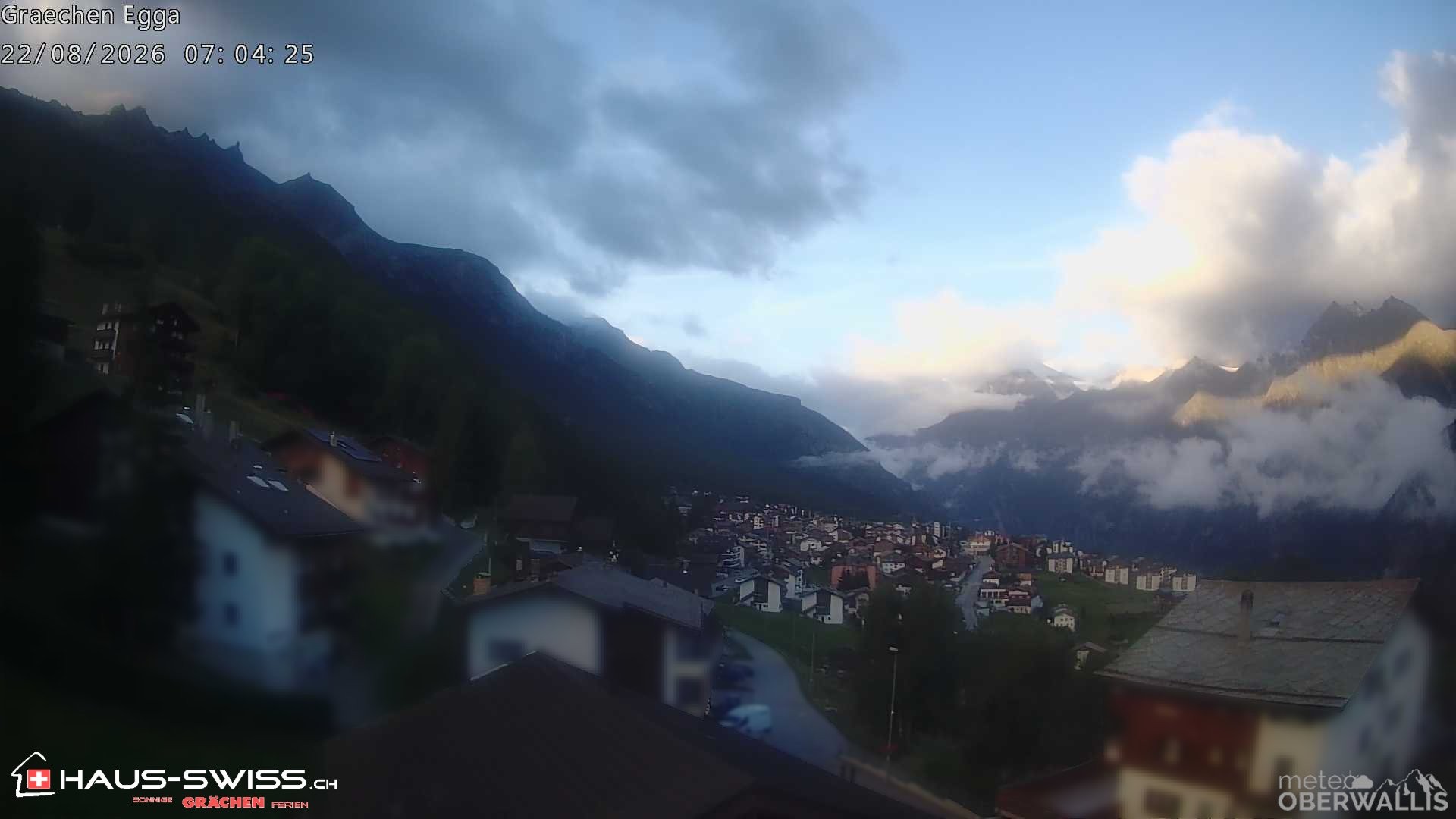 Archiv Foto Webcam Egga - Blick nach Grächen