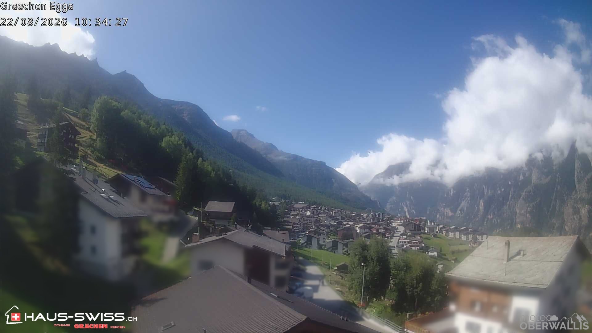 Archiv Foto Webcam Egga - Blick nach Grächen