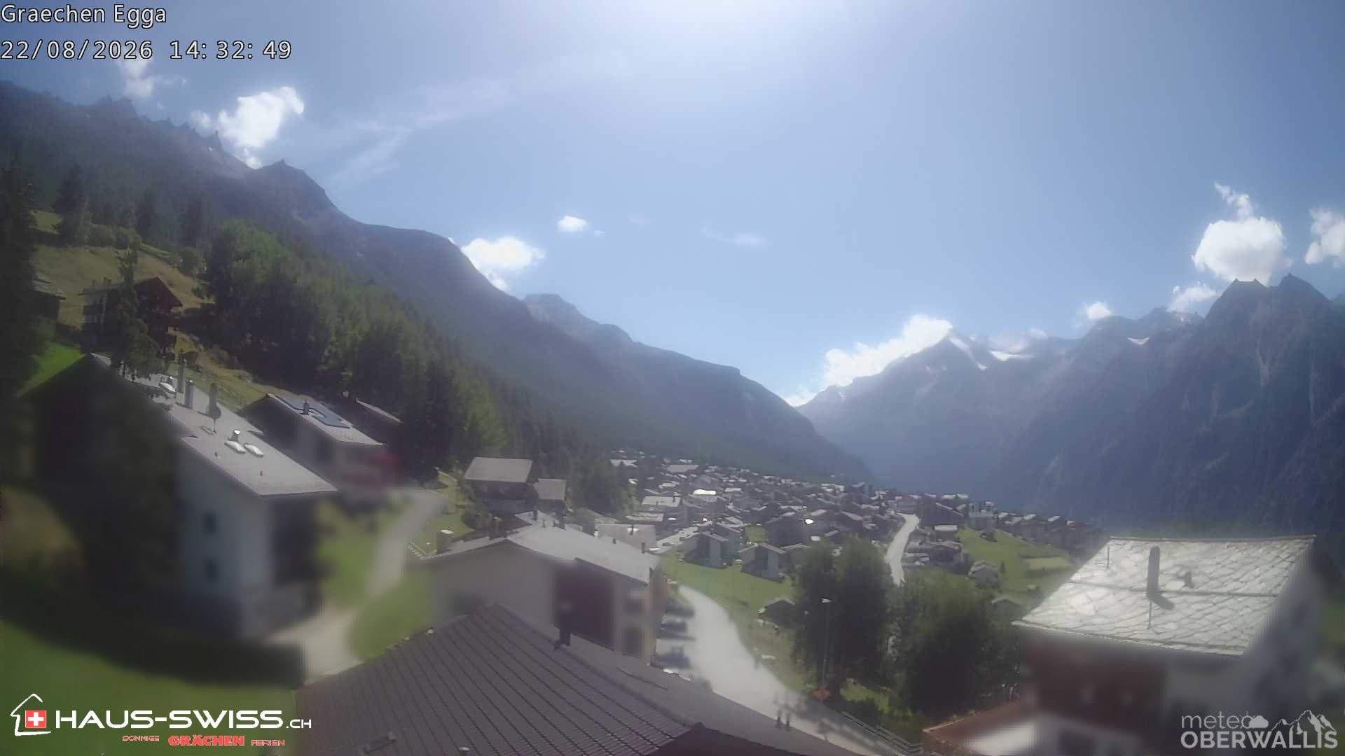 Archiv Foto Webcam Egga - Blick nach Grächen