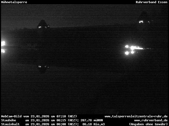 Archiv Foto Webcam Möhnetalsperre: Blick auf Staumauer