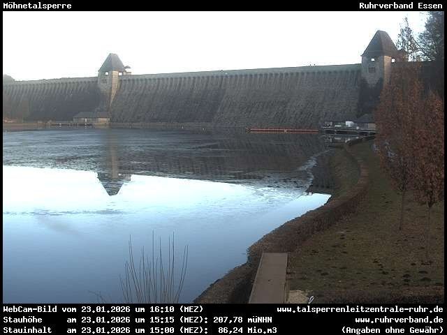 Archiv Foto Webcam Möhnetalsperre: Blick auf Staumauer