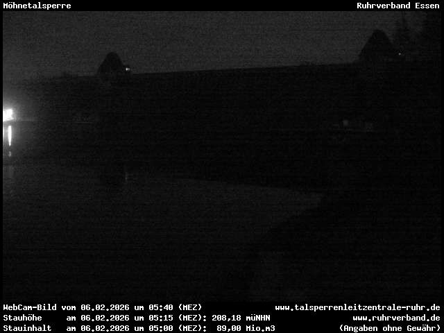 Archiv Foto Webcam Möhnetalsperre: Blick auf Staumauer