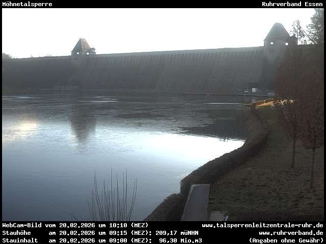 Archiv Foto Webcam Möhnetalsperre: Blick auf Staumauer