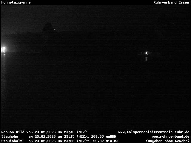 Archiv Foto Webcam Möhnetalsperre: Blick auf Staumauer