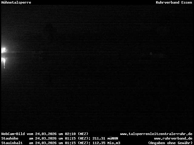 Archiv Foto Webcam Möhnetalsperre: Blick auf Staumauer