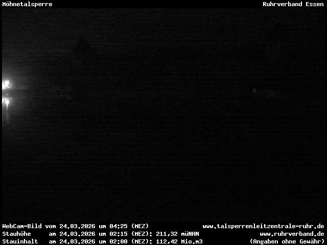 Archiv Foto Webcam Möhnetalsperre: Blick auf Staumauer