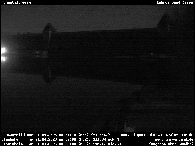 Archiv Foto Webcam Möhnetalsperre: Blick auf Staumauer