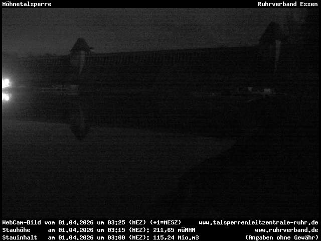 Archiv Foto Webcam Möhnetalsperre: Blick auf Staumauer