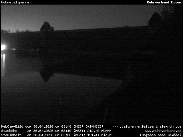 Archiv Foto Webcam Möhnetalsperre: Blick auf Staumauer