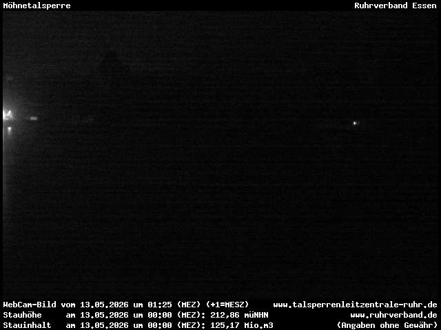 Archiv Foto Webcam Möhnetalsperre: Blick auf Staumauer