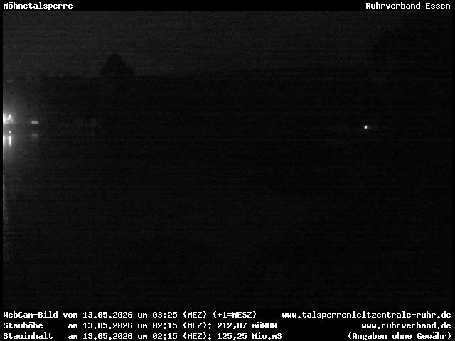 Archiv Foto Webcam Möhnetalsperre: Blick auf Staumauer