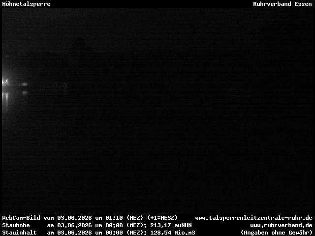 Archiv Foto Webcam Möhnetalsperre: Blick auf Staumauer