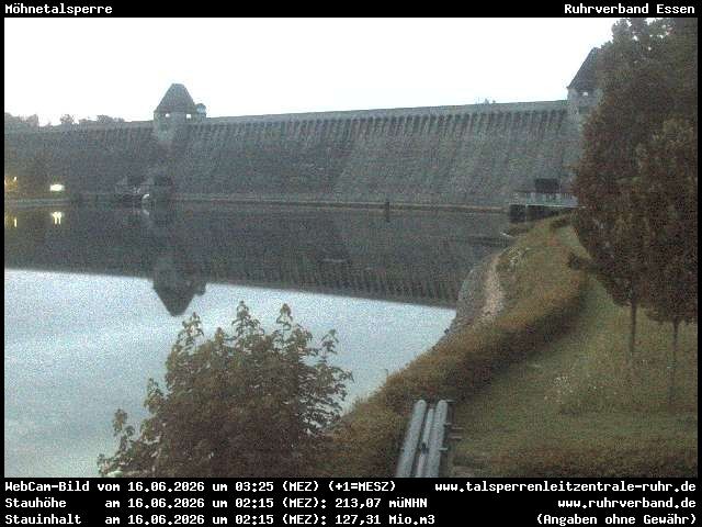 Archived image Webcam View of dam lake Moehnesee