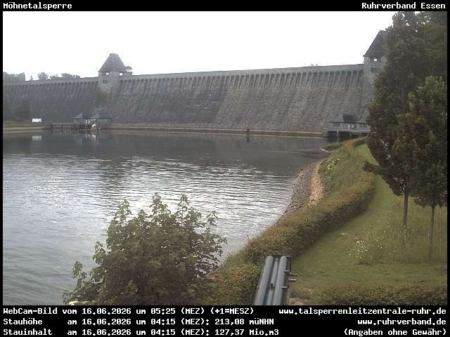 Archived image Webcam View of dam lake Moehnesee