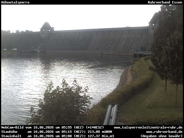 Archived image Webcam View of dam lake Moehnesee