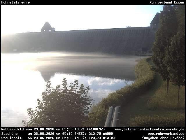 Archiv Foto Webcam Möhnetalsperre: Blick auf Staumauer