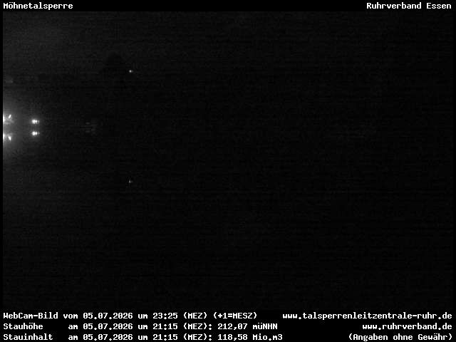Archiv Foto Webcam Möhnetalsperre: Blick auf Staumauer