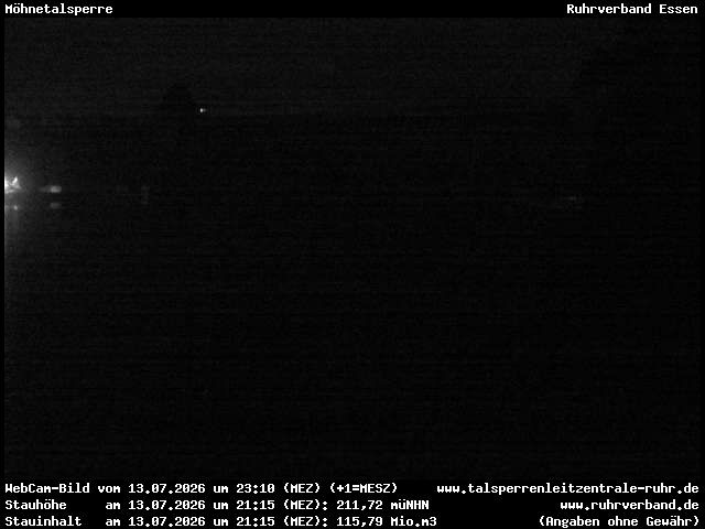 Archiv Foto Webcam Möhnetalsperre: Blick auf Staumauer