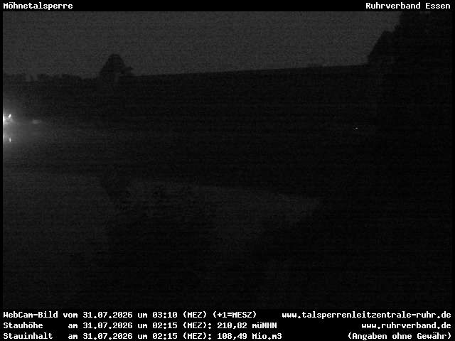 Archived image Webcam View of dam lake Moehnesee