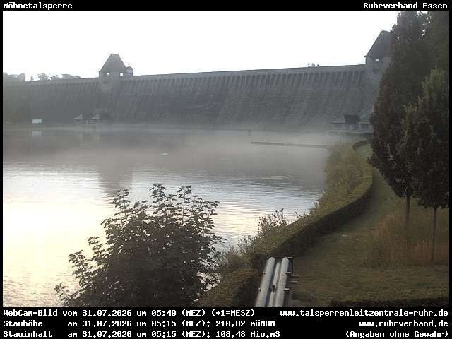 Archived image Webcam View of dam lake Moehnesee