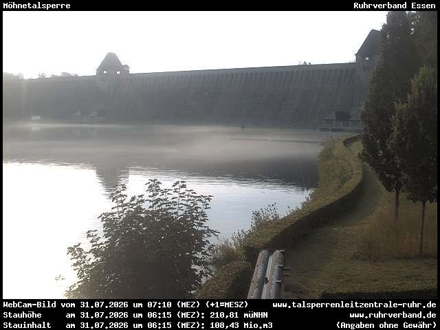 Archived image Webcam View of dam lake Moehnesee
