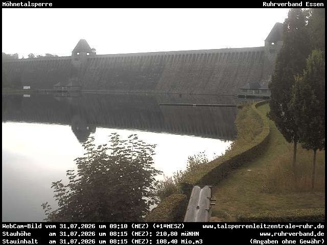 Archived image Webcam View of dam lake Moehnesee
