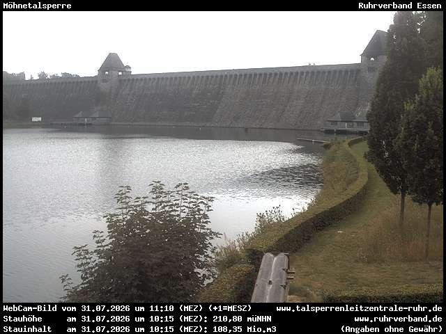 Archived image Webcam View of dam lake Moehnesee