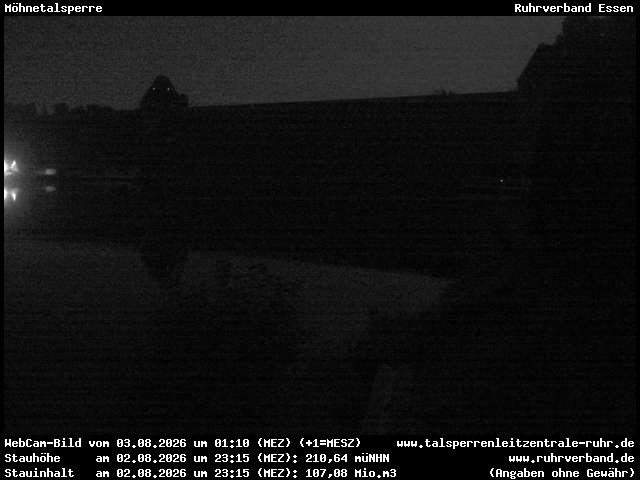 Archiv Foto Webcam Möhnetalsperre: Blick auf Staumauer