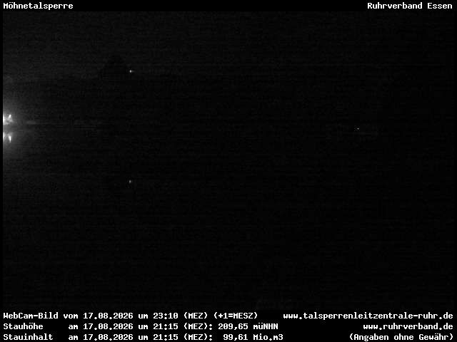Archiv Foto Webcam Möhnetalsperre: Blick auf Staumauer