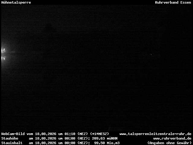 Archiv Foto Webcam Möhnetalsperre: Blick auf Staumauer