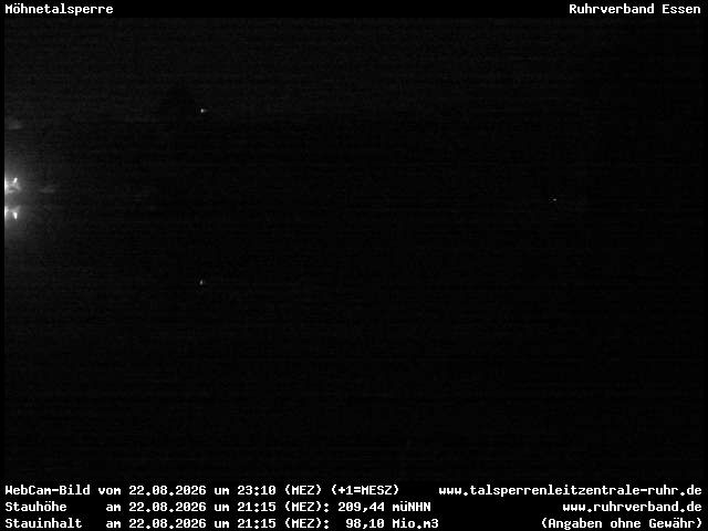 Archiv Foto Webcam Möhnetalsperre: Blick auf Staumauer