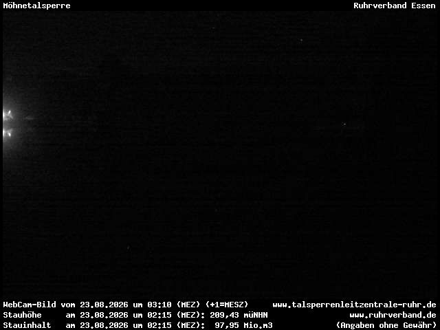Archiv Foto Webcam Möhnetalsperre: Blick auf Staumauer