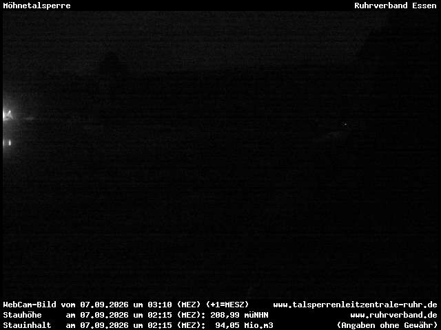 Archiv Foto Webcam Möhnetalsperre: Blick auf Staumauer