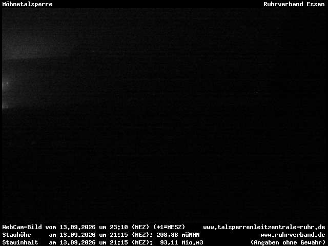 Archiv Foto Webcam Möhnetalsperre: Blick auf Staumauer